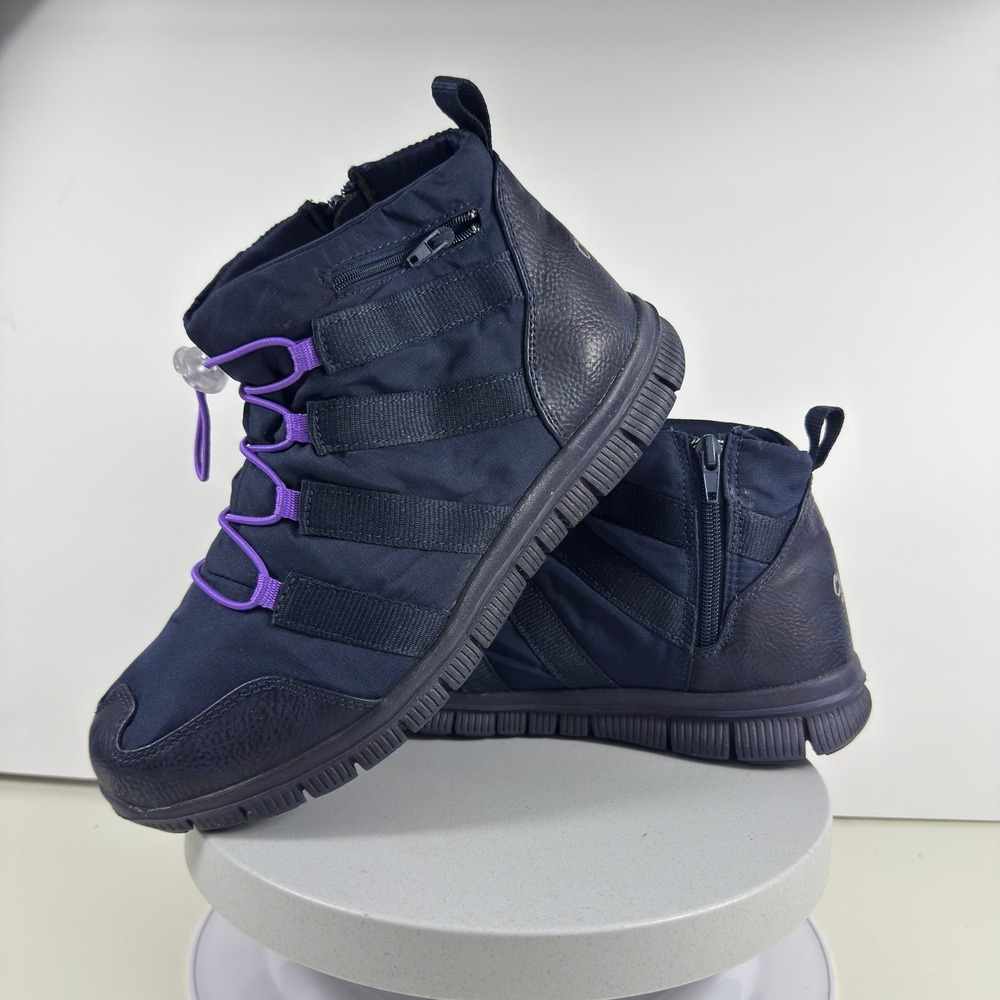 Tony Little Designs Fit Body Boots Women 9.5 Navy‎ Bungee Zip Comfort